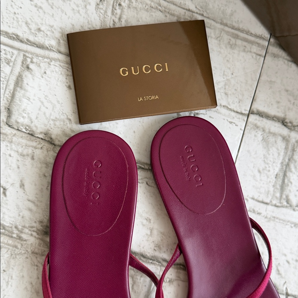 Gucci Rhinestone Thong Slippers - Picture 7 of 15